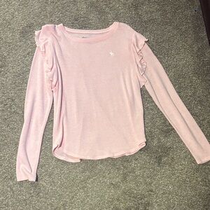 Abercrombie Kids Light Pink Ruffle Long Sleeve Tee